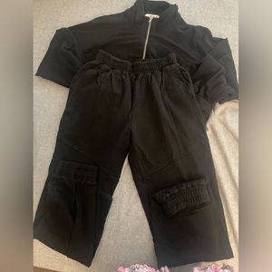Fashion nova hanging out jogger set brand new black